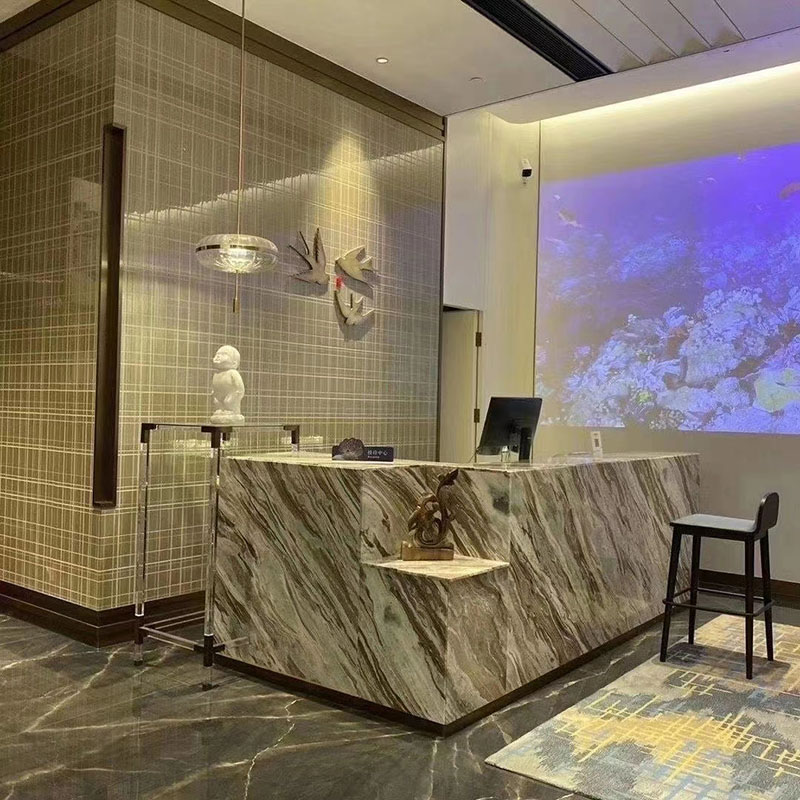 Wall decoration effect of reception desk